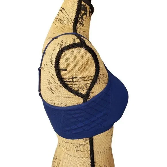 Women's Sports Bra Large Seamless Comfort Bralette Navy Blue Large NWOT - Picture 6 of 7
